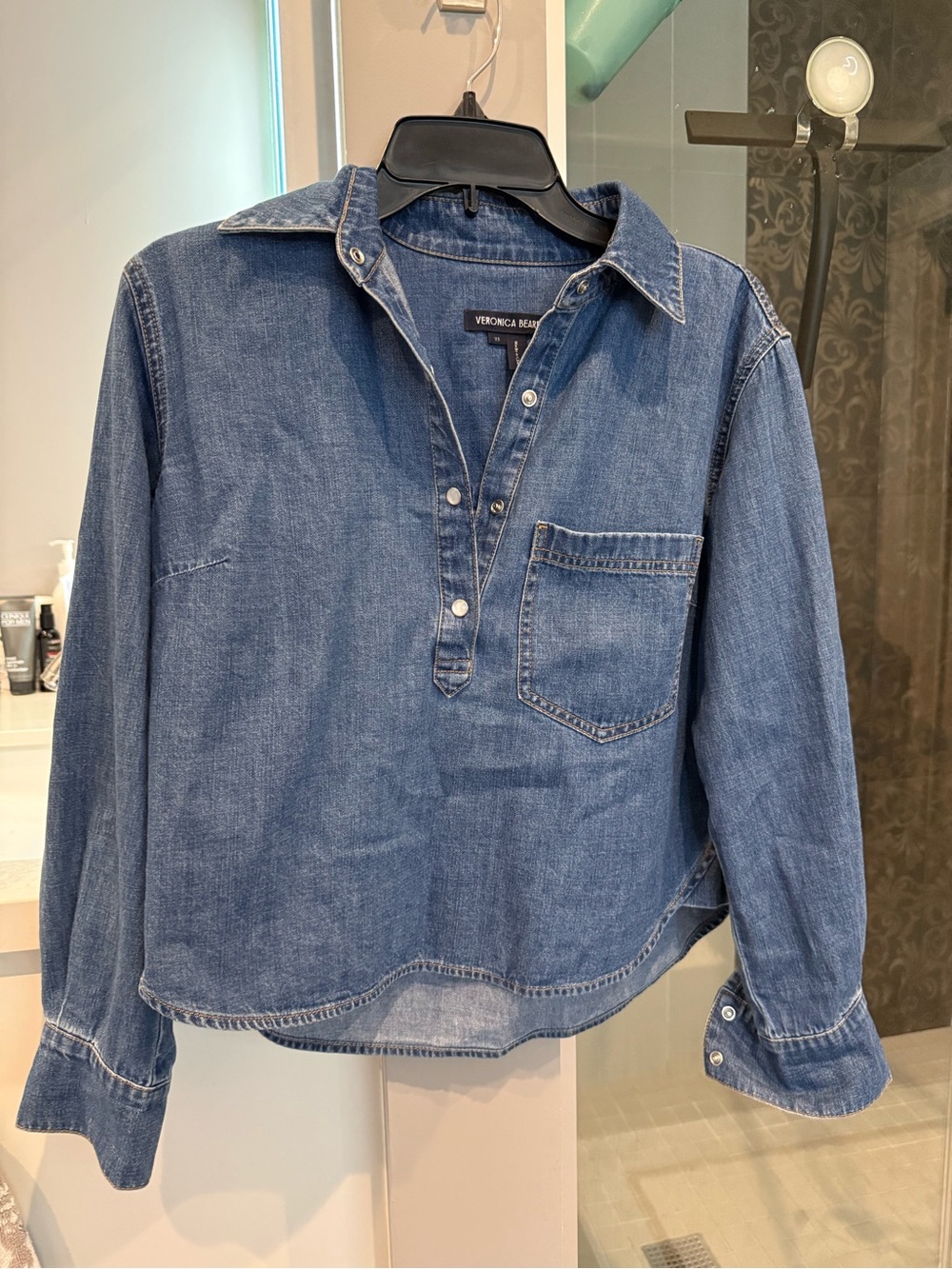 Veronica Beard Denim Pullover Shirt - Blue